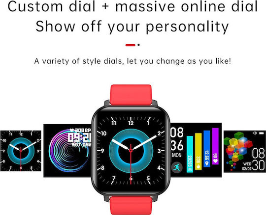 T82 Smartwatch με Παλμογράφο (Ροζ)