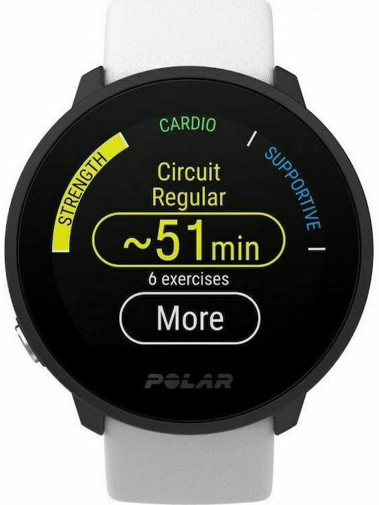 Polar Unite S-L Αδιάβροχο Smartwatch με Παλμογράφο (Λευκό)