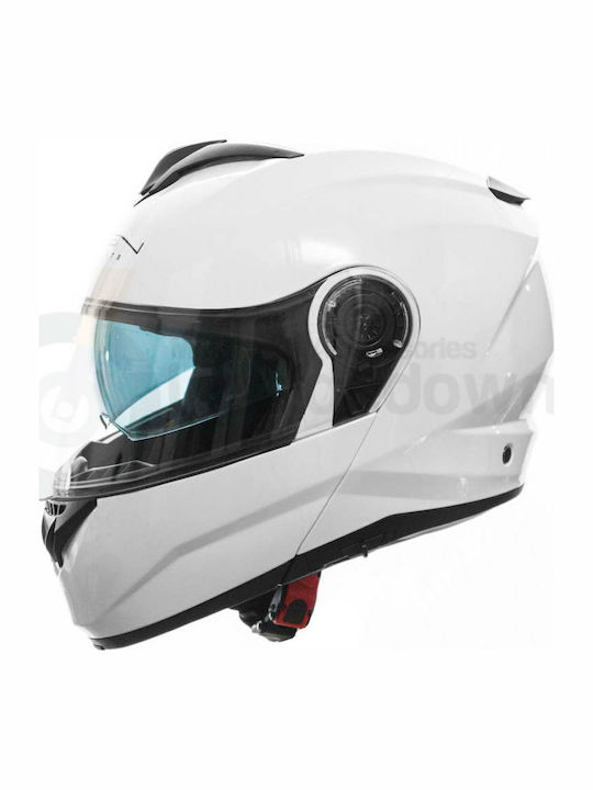 Zen ZN 908 Alb Casca Moto Flip-Up ECE 22.05 cu Sunvisor