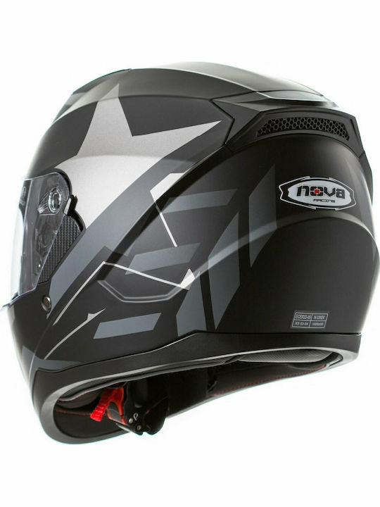 Nova Racing 330-DV Черно/Титан Каска За Мотор Full Face ECE 22.05 с Sunvisor