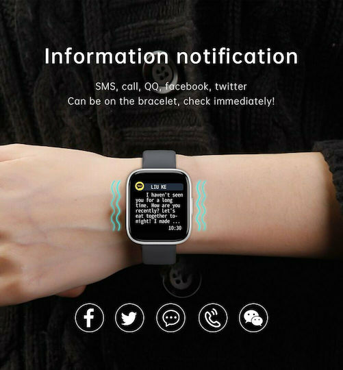 T99 Smartwatch με Παλμογράφο (Μαύρο)