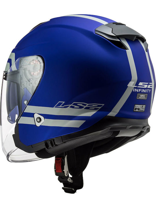 LS2 Infinity OF521 Hyper Blue Matt Κράνος Μηχανής Jet 1250gr με Sunvisor