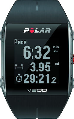 Polar V800 Неръждаема стомана Водоустойчив Смартчасовник (Черен)