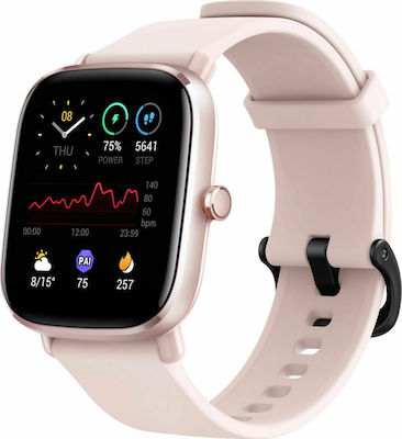 Amazfit GTS 2 Mini 40mm Αδιάβροχο Smartwatch με Παλμογράφο (Ροζ)