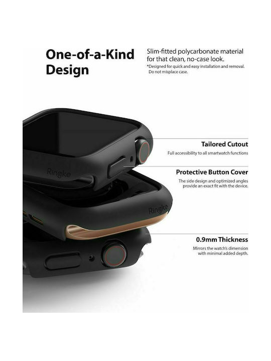 Ringke Slim 2-Pack Plastikhülle in Schwarz Farbe für Apple Watch 44mm