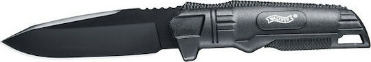 Walther Messer Schwarz in Leder-Gehäuse