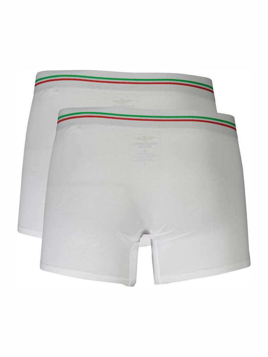 Aeronautica Militare Men's Boxers White 2Pack