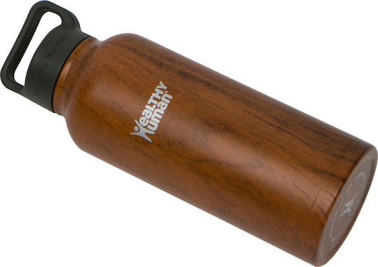 Healthy Human Healthy Human Stainless Steel Thermos Bottle BPA Free 946ml Brown with Loop