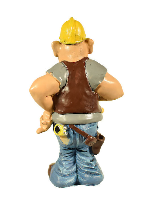 SP Souliotis Decorative Statuette from Plastic Worker with Mustache 9x7x16cm