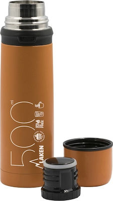 Laken Beverages Bottle Thermos Stainless Steel BPA Free Orange 500ml with Cap-Cup 180050O