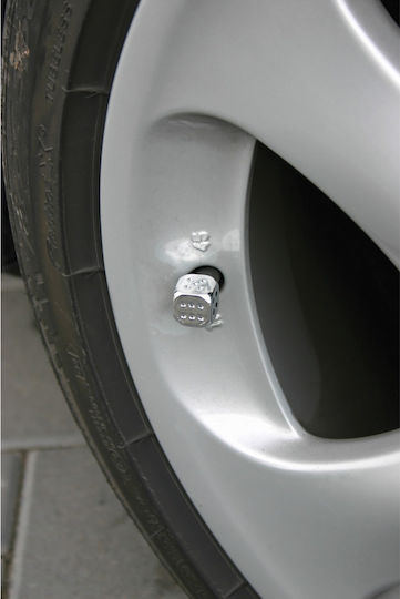 Lampa Capace de Valvă pentru Anvelope Auto Zaruri Zăbrele Argintiu 4buc