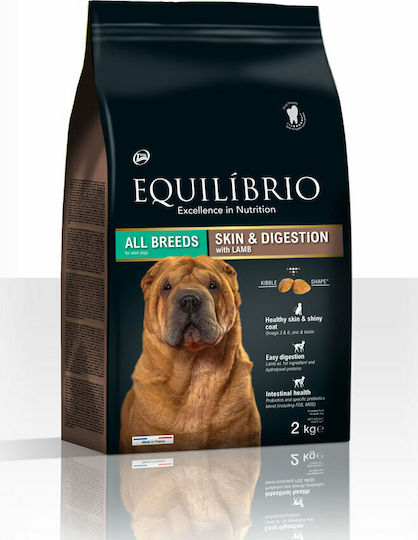 Equilibrio Skin & Digestion 2kg Hrană Uscată pentru Câini Adulţi cu Miel
