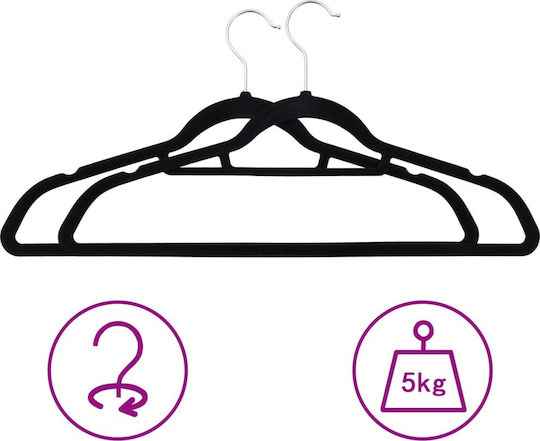 vidaXL Clothes Hanger Black 289920 20pcs