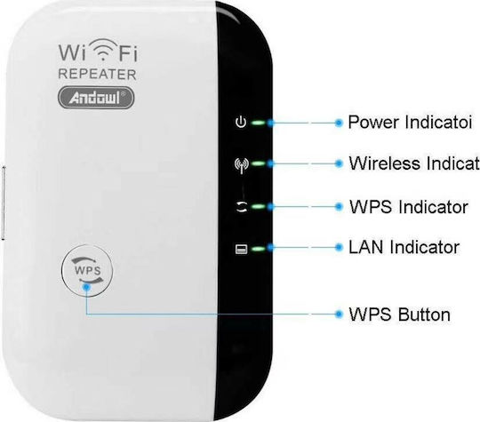 Andowl M-669 WiFi Extender Single Band (2.4GHz) 300Mbps