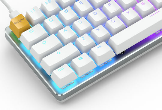 Glorious PC Gaming Race The GMMK 60% Gaming Μηχανικό Πληκτρολόγιο 60% με Gateron Brown διακόπτες και RGB φωτισμό (Αγγλικό US) White Ice
