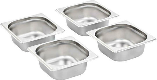 vidaXL Σκεύος Gastronorm Ανοξείδωτο GN1/6 με Βάθος 65mm (12τμχ)