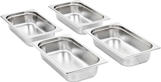 vidaXL Σκεύος Gastronorm Ανοξείδωτο GN1/3 με Βάθος 65mm (8τμχ) Τεμ Gn Χιλ Ατσάλι