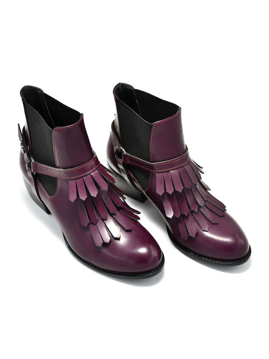 Women's Ankle Boots in burgundy patent leather GARDA Bordeaux Women's Ankle Boots 1010