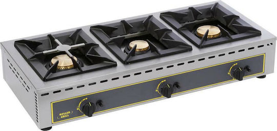 Roller Grill GAR 19B Εστία Υγραερίου Τριπλή 19kW 100.5x51x19.5cm