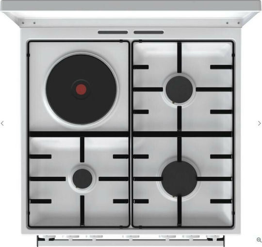 Gorenje Κουζίνα 71lt με Εστίες Υγραερίου & Ρεύματος Π60εκ. Λευκή