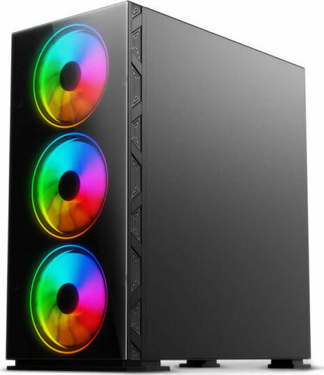 Savio Prime X1 ARGB Gaming Full Tower Κουτί Υπολογιστή με Πλαϊνό Παράθυρο Μαύρο