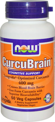 Now Foods Curcubrain Longvida 400mg Συμπλήρωμα για την Μνήμη 50 φυτικές κάψουλες