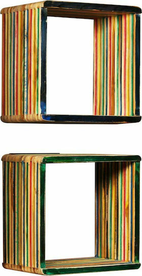 Rafturi De Perete Multicolore (3 Bucăți) 81x22x41 Cm
