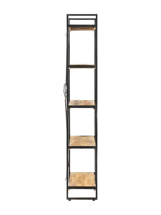 Βιβλιοθήκη Μαύρη 90x30x180εκ.