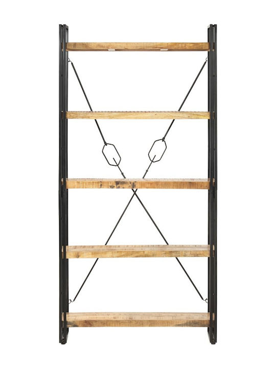 Βιβλιοθήκη Μαύρη 90x30x180εκ.