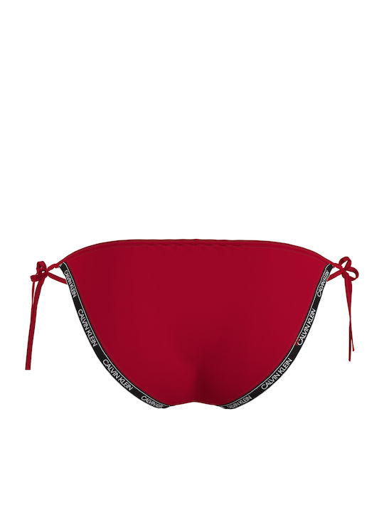 Calvin Klein Bikini Slip mit Schnürchen Rot