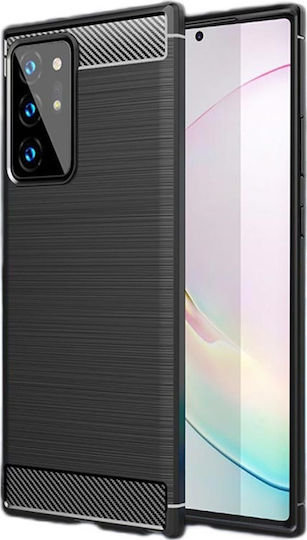 Forcell Carbon Fiber Back Cover Σιλικόνης Μαύρο (Galaxy Note 20)