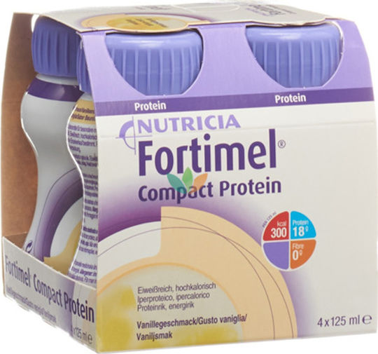 Nutricia Fortimel Compact Ειδικό Συμπλήρωμα Διατροφής 4 x 125ml Βανίλια