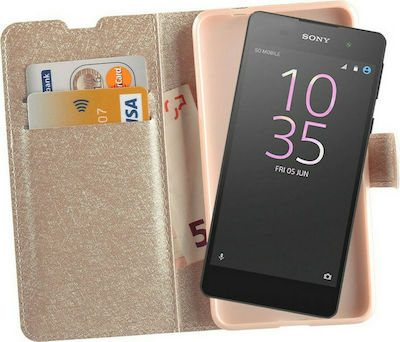 Volte-Tel Xperia E5 Synthetic Leather Book Gold (Xperia E5)