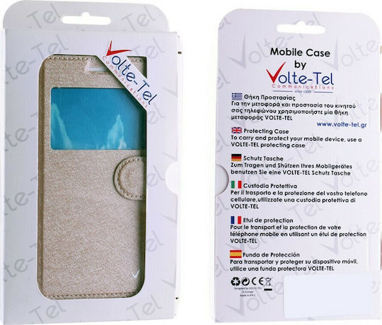 Volte-Tel Buchen Sie Synthetisches Leder Gold (iPhone 5/5s/SE)