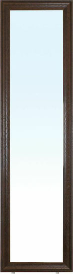Woodwell Огледало на пода с Кафява Дървена Рамка 148x39см