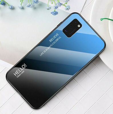 Hurtel Gradient Glass Plastic Back Cover Blue (Galaxy A41)