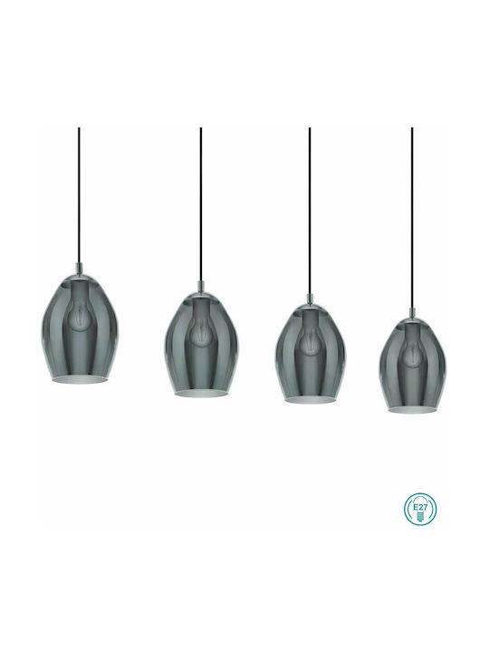 Eglo Estanys Pendant Chandelier for 4 Bulbs E27 Silver