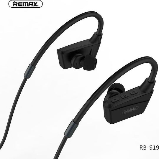 Remax RB-S19 In-ear Bluetooth Handsfree Ακουστικά με Αντοχή στον Ιδρώτα Μαύρα