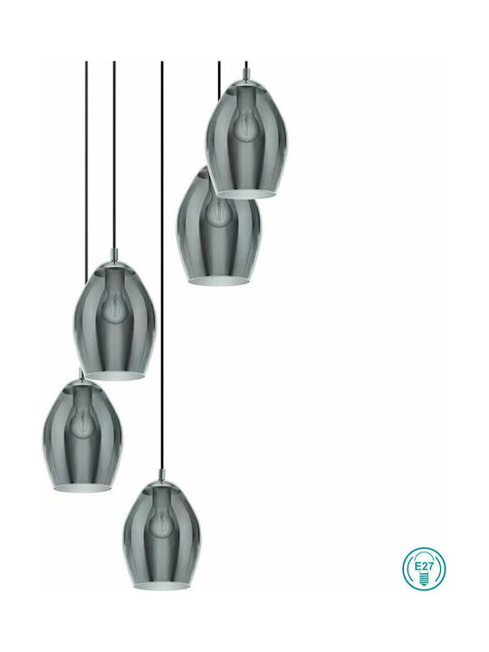 Eglo Estanys Pendant Chandelier for 5 Bulbs E27 Silver