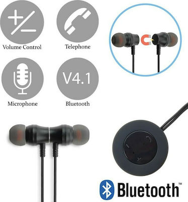 XT-8 In-ear Bluetooth Handsfree Ακουστικά με Αντοχή στον Ιδρώτα Μαύρα