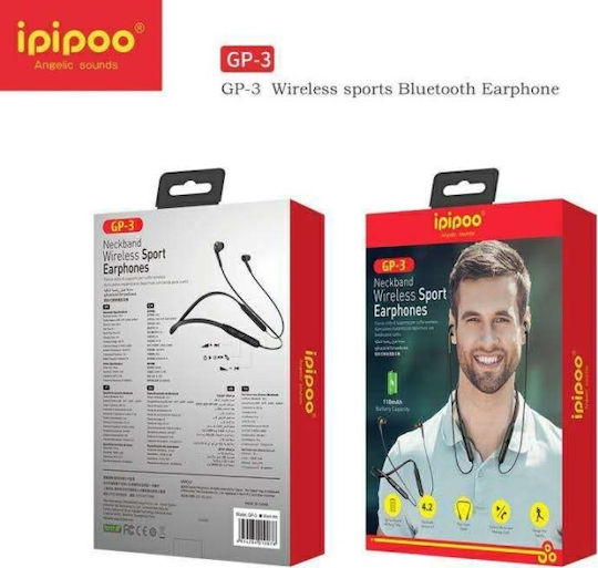 Ipipoo GP-3 In-ear Bluetooth Handsfree Ακουστικά Μαύρα