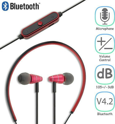 STN-780 In-ear Bluetooth Handsfree Ακουστικά Κόκκινα