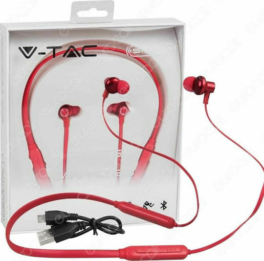 V-TAC VT-6166 In-ear Bluetooth Handsfree Ακουστικά Κόκκινα