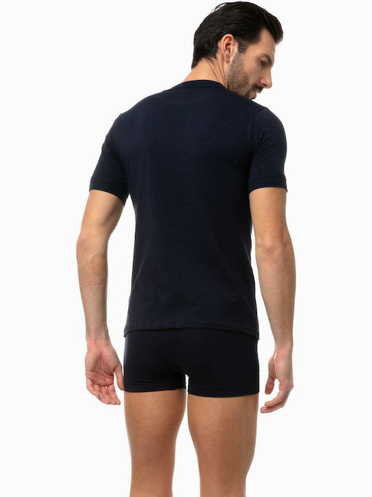 90-12013 Men's Short Sleeve Undershirts Navy Blue 2Pack