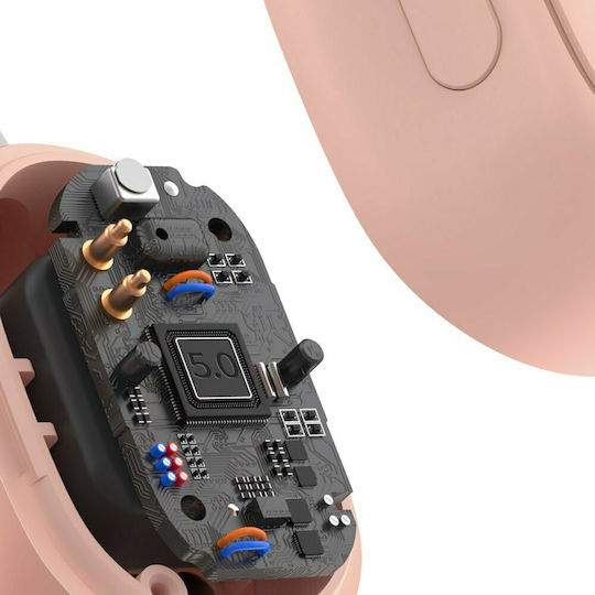 Baseus WM01 Plus In-ear Bluetooth Handsfree Ακουστικά με Θήκη Φόρτισης Ροζ