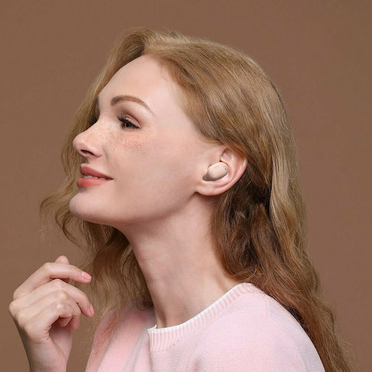 Baseus WM01 Plus In-ear Bluetooth Handsfree Ακουστικά με Θήκη Φόρτισης Ροζ