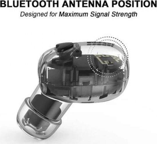 Beebud In-ear Bluetooth Handsfree Ακουστικά με Θήκη Φόρτισης Μαύρα