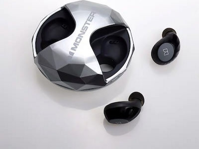 Monster Clarity HD Airlinks In-ear Bluetooth Handsfree Ακουστικά με Αντοχή στον Ιδρώτα και Θήκη Φόρτισης Μαύρα