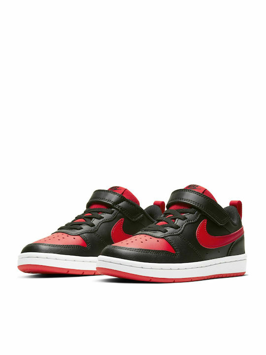 Court Court Borough Low 2 Kids Sports Shoes Basketball with Hoop & Loop Closure Black / University / Red / White