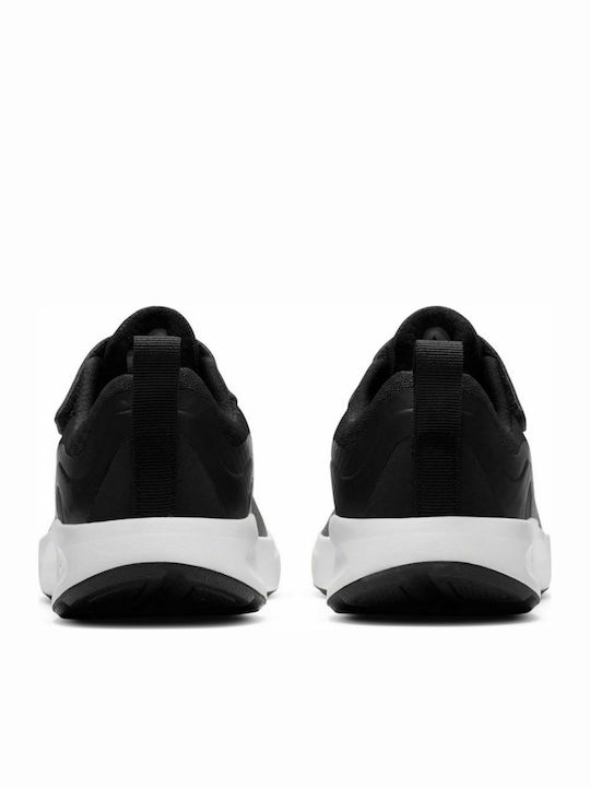 Wearallday PS Kids Sports Shoes Running with Hoop & Loop Closure Black / White